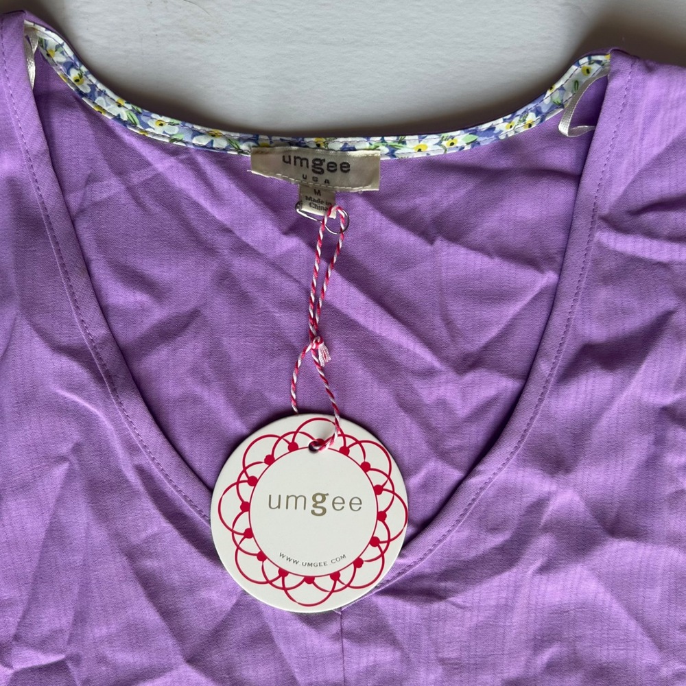 Umgee Babydoll Dress Ruffle Cap Sleeve Medium Purple Women‎ - Picture 3 of 4